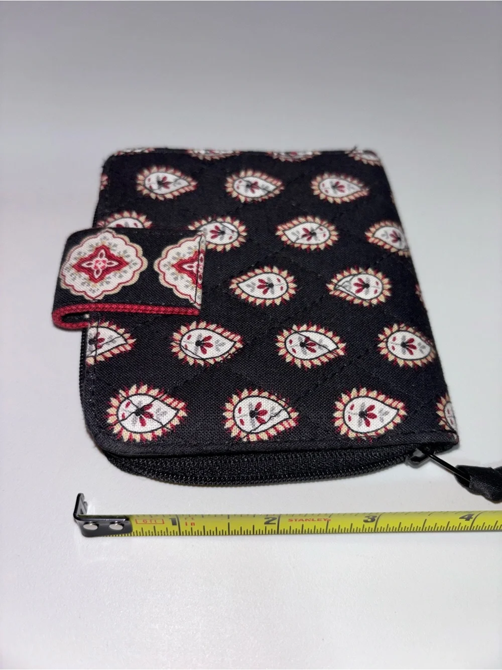 Vera Bradley Provencal Small Zip Around Wallet Black Floral Quilted Retired